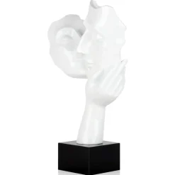Statues & Sculptures Figurative|Table Top^Secret Kiss 50cm White Resin Indoor Sculpture