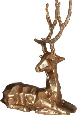 Statues & Sculptures Table Top|Animals^Serene Stag 38cm Bronze Metal Indoor Statue
