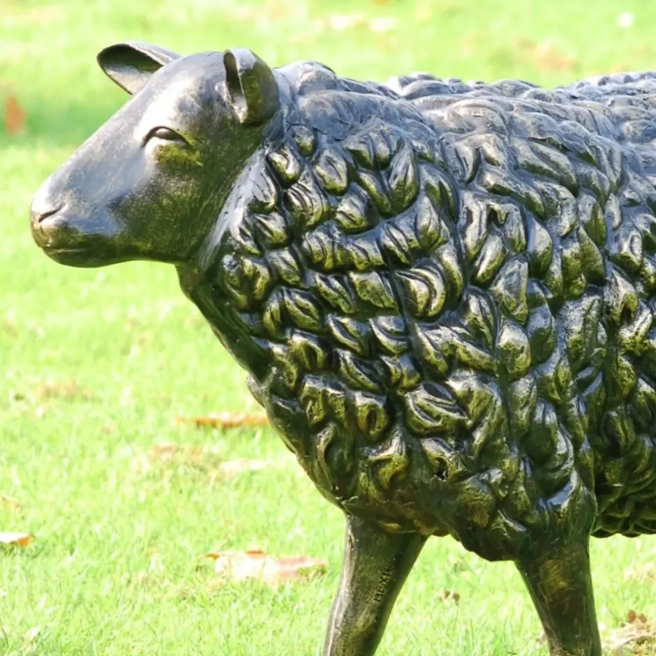 Statues & Sculptures Farm^Sheep Life-Size Bronze Metal Garden Statue