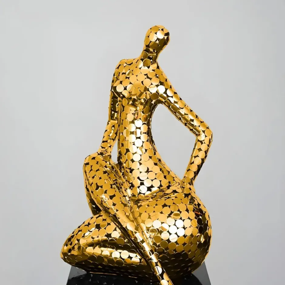 Statues & Sculptures Table Top|Floor Standing^Silent Soul 81cm Gold Metal Indoor Sculpture