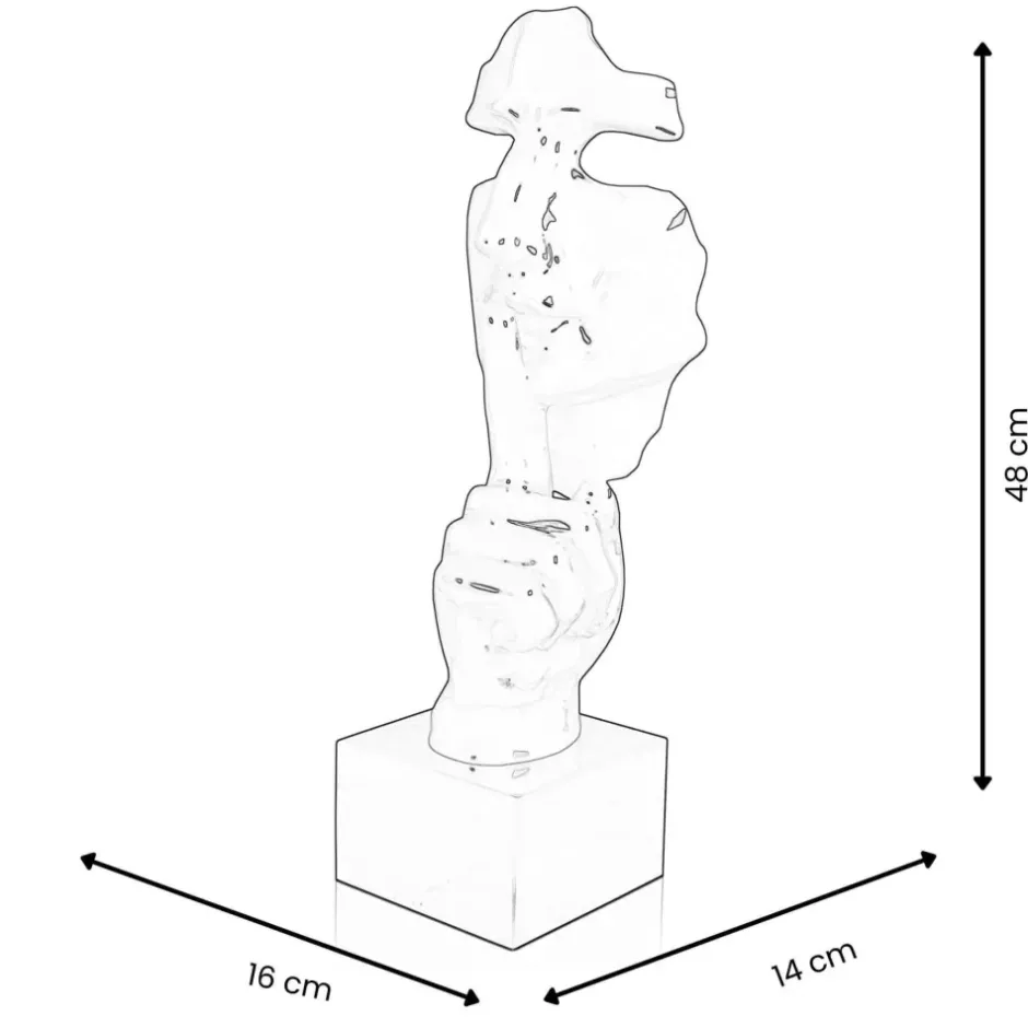 Statues & Sculptures Figurative|Table Top^Silent Warrior 48cm Gold Resin Indoor Sculpture