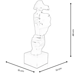 Statues & Sculptures Figurative|Table Top^Silent Warrior 48cm White Resin Indoor Sculpture