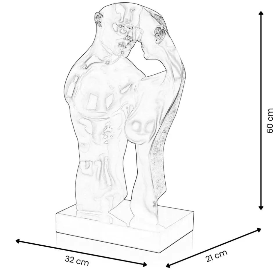 Statues & Sculptures Figurative|Table Top^Soul Reflection 60cm Silver Resin Indoor Sculpture