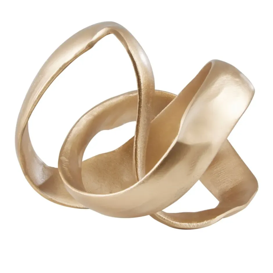 Statues & Sculptures Table Top|Abstract^Spiral Elegance 16cm Gold Metal Indoor Sculpture