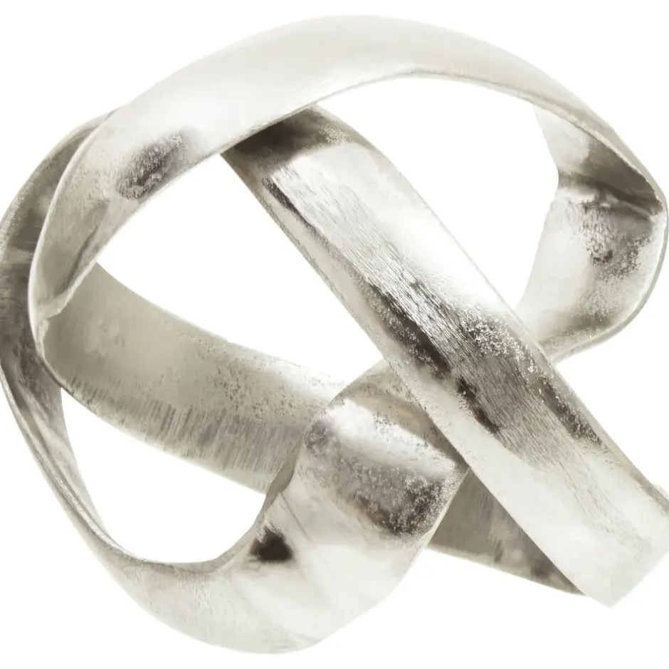 Statues & Sculptures Table Top|Abstract^Spiral Elegance 16cm Silver Metal Indoor Sculpture