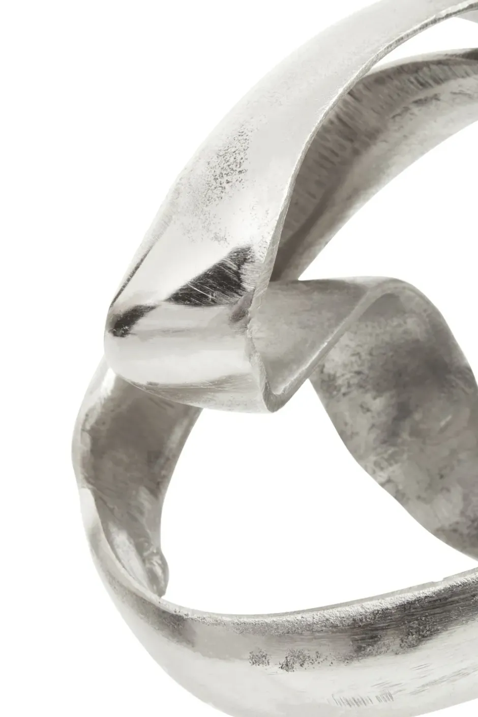 Statues & Sculptures Table Top|Abstract^Spiral Elegance 16cm Silver Metal Indoor Sculpture