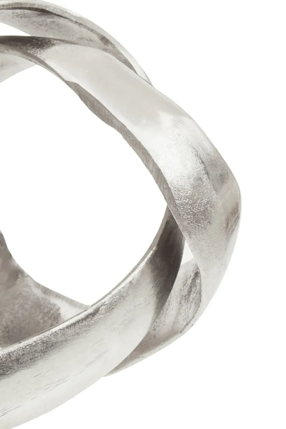 Statues & Sculptures Table Top|Abstract^Spiral Elegance 16cm Silver Metal Indoor Sculpture