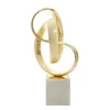Statues & Sculptures Table Top|Abstract^Spiral Symphony 34cm Gold Metal Indoor Sculpture