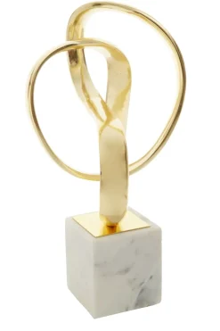 Statues & Sculptures Table Top|Abstract^Spiral Symphony 34cm Gold Metal Indoor Sculpture