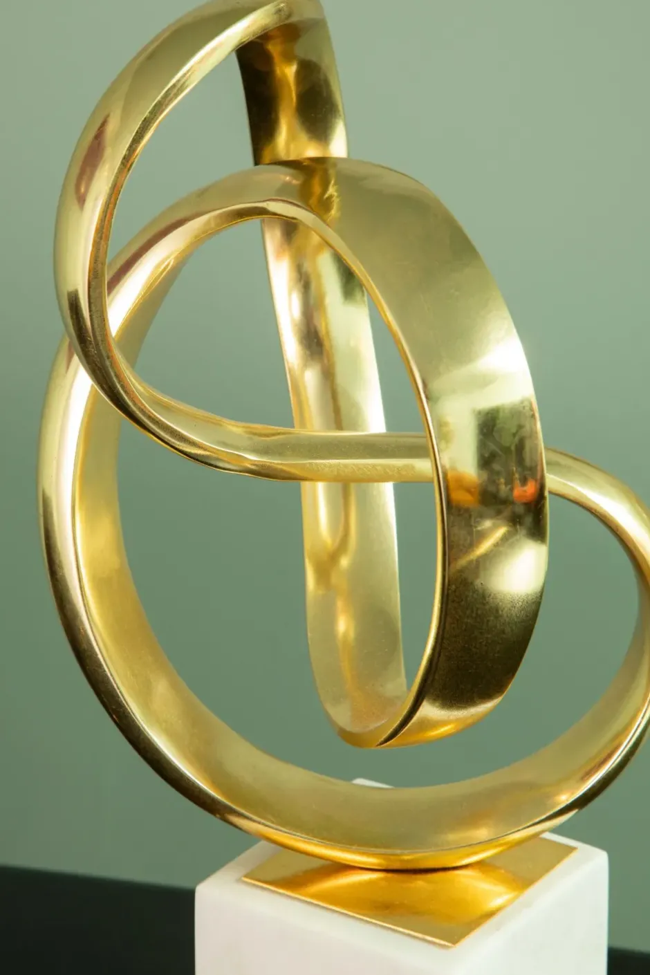 Statues & Sculptures Table Top|Abstract^Spiral Symphony 34cm Gold Metal Indoor Sculpture