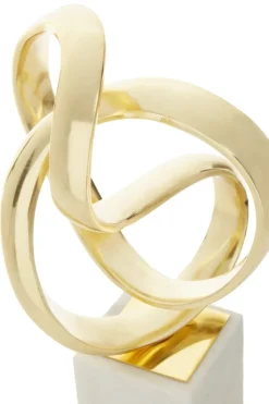 Statues & Sculptures Table Top|Abstract^Spiral Symphony 34cm Gold Metal Indoor Sculpture