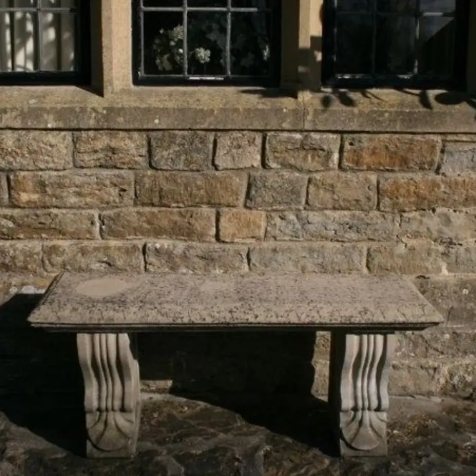 Statues & Sculptures Stone Benches^Straight Ivy Stone Garden Bench