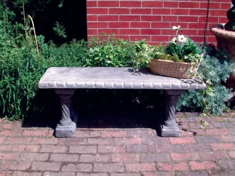 Statues & Sculptures Stone Benches^Straight Pattern Top Stone Garden Bench