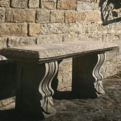 Statues & Sculptures Stone Benches^Straight Plain Stone Garden Bench
