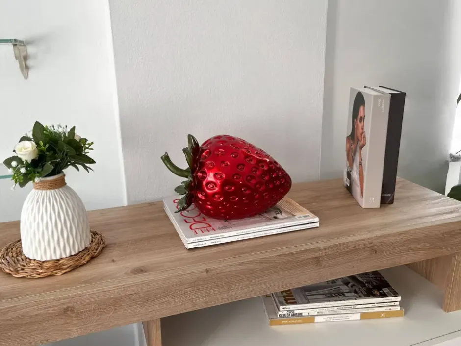 Statues & Sculptures Table Top|Contemporary^Strawberry Pop 24cm Red Resin Indoor Sculpture