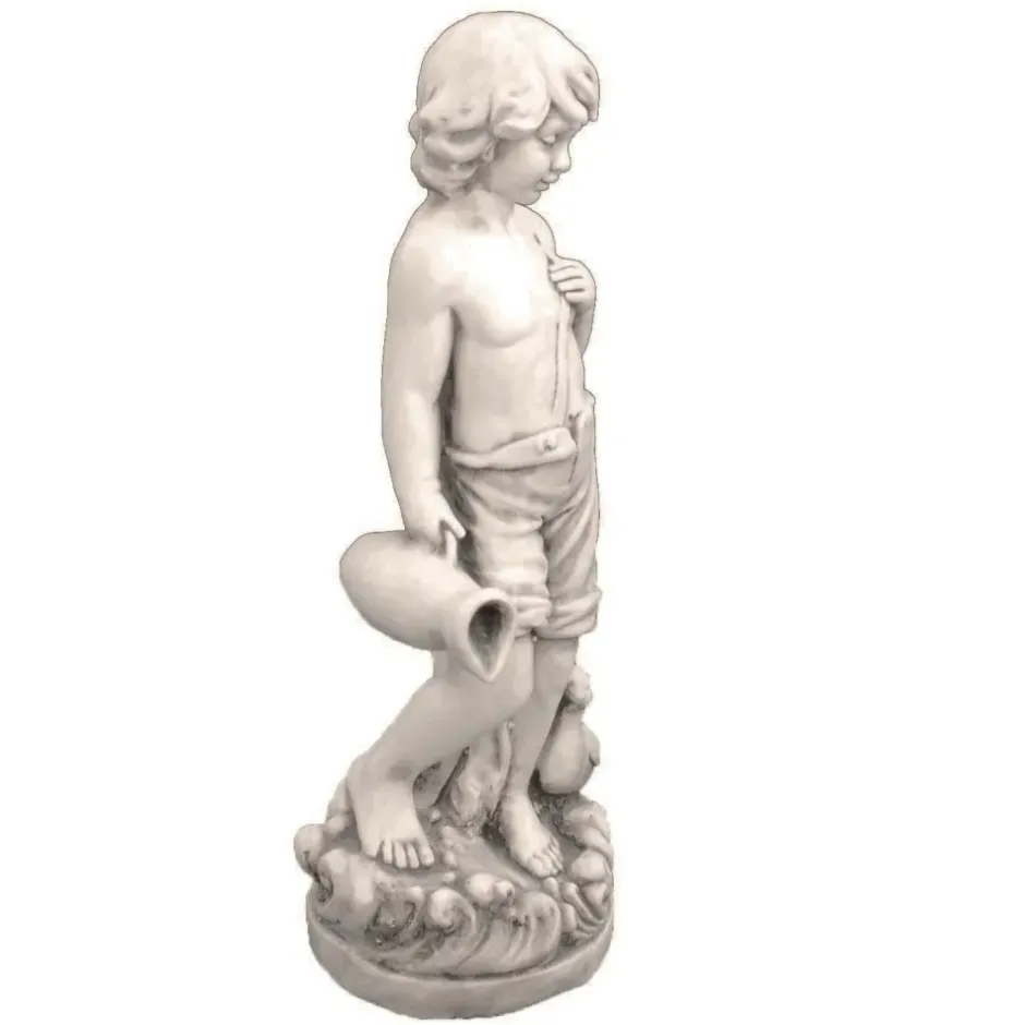 Statues & Sculptures Children^Summer Boy 73cm Stone Resin Garden Statue