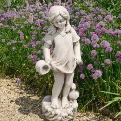 Statues & Sculptures Children^Summer Girl 71cm Stone Resin Garden Statue