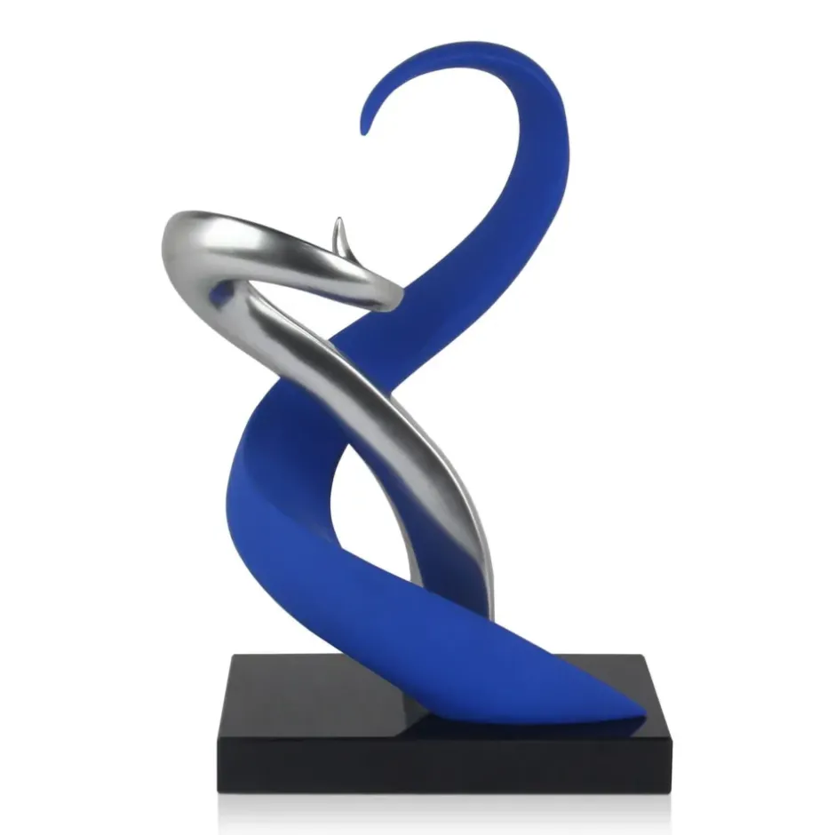 Statues & Sculptures Table Top|Abstract^Symphonic Motion 41cm Blue Resin Indoor Sculpture