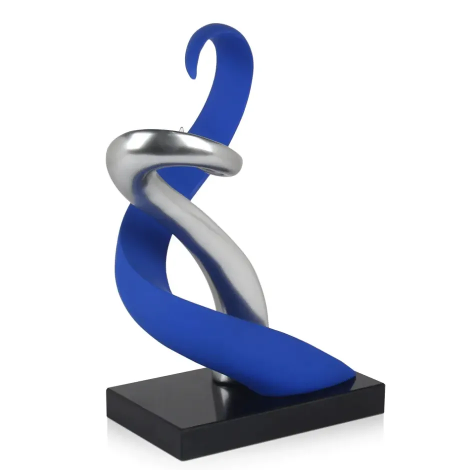 Statues & Sculptures Table Top|Abstract^Symphonic Motion 41cm Blue Resin Indoor Sculpture