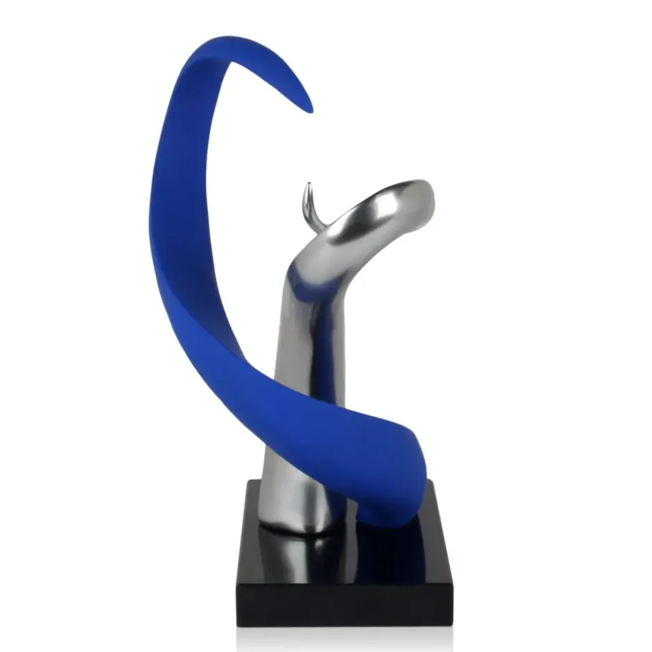Statues & Sculptures Table Top|Abstract^Symphonic Motion 41cm Blue Resin Indoor Sculpture