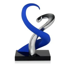 Statues & Sculptures Table Top|Abstract^Symphonic Motion 41cm Blue Resin Indoor Sculpture