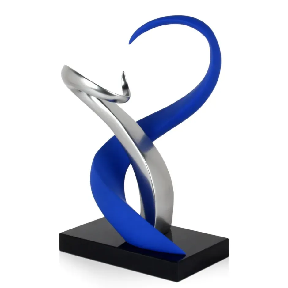 Statues & Sculptures Table Top|Abstract^Symphonic Motion 41cm Blue Resin Indoor Sculpture