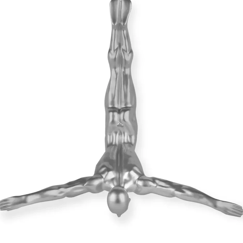 Statues & Sculptures Figurative|Wall Art^The Diver 55cm Silver Resin Wall Sculpture