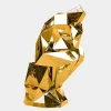 Statues & Sculptures Floor Standing|Low Poly^The Thinker 130cm Gold Geometric Metal Garden Sculpture