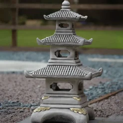 Statues & Sculptures Pagodas^Three Tier Japanese Pagoda Stone Garden Ornament