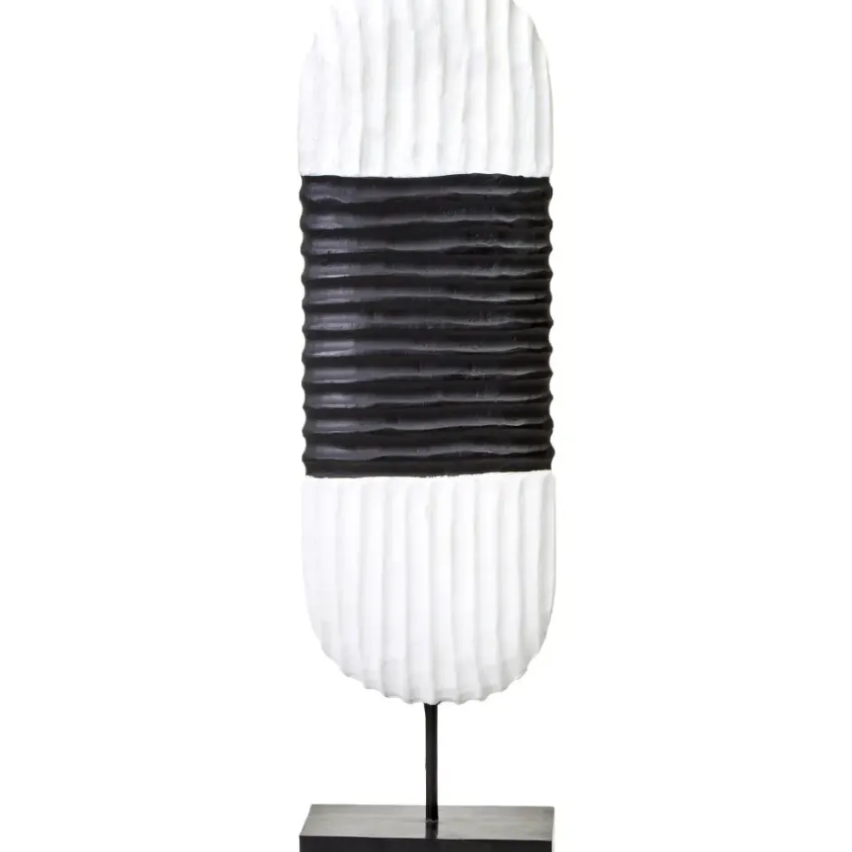 Statues & Sculptures Table Top|Abstract^Tic-Tac 60cm Black & White Wood Indoor Sculpture