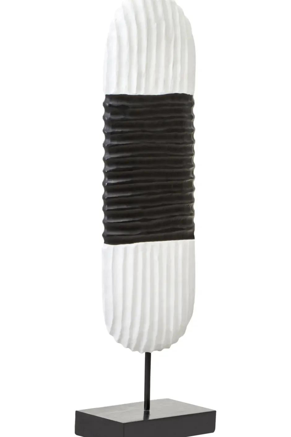 Statues & Sculptures Table Top|Abstract^Tic-Tac 60cm Black & White Wood Indoor Sculpture