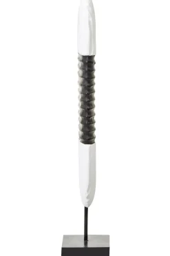 Statues & Sculptures Table Top|Abstract^Tic-Tac 60cm Black & White Wood Indoor Sculpture
