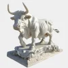 Statues & Sculptures Farm|Modern^Titan Bull 150cm White Marble Garden Statue v1