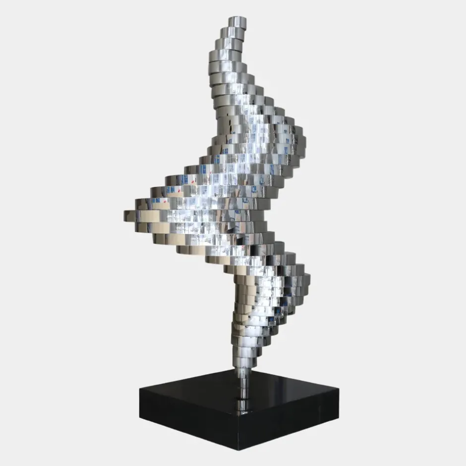 Statues & Sculptures Giant|Floor Standing^Tornado 195cm Silver Metal Garden Sculpture v2