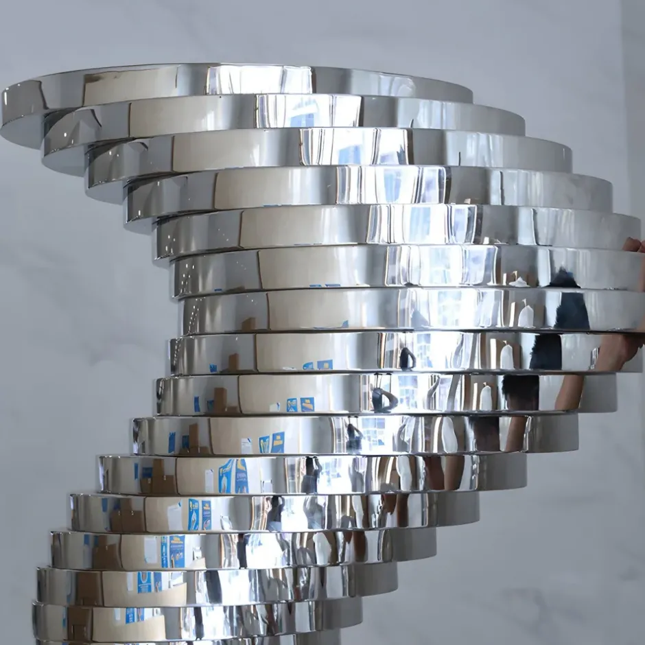 Statues & Sculptures Giant|Floor Standing^Tornado 197cm Silver Metal Garden Sculpture v3