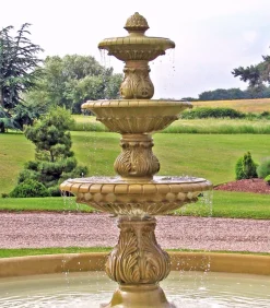 Statues & Sculptures Water Features^Triple Tier Fountain & Pool Surround Stone Water Feature