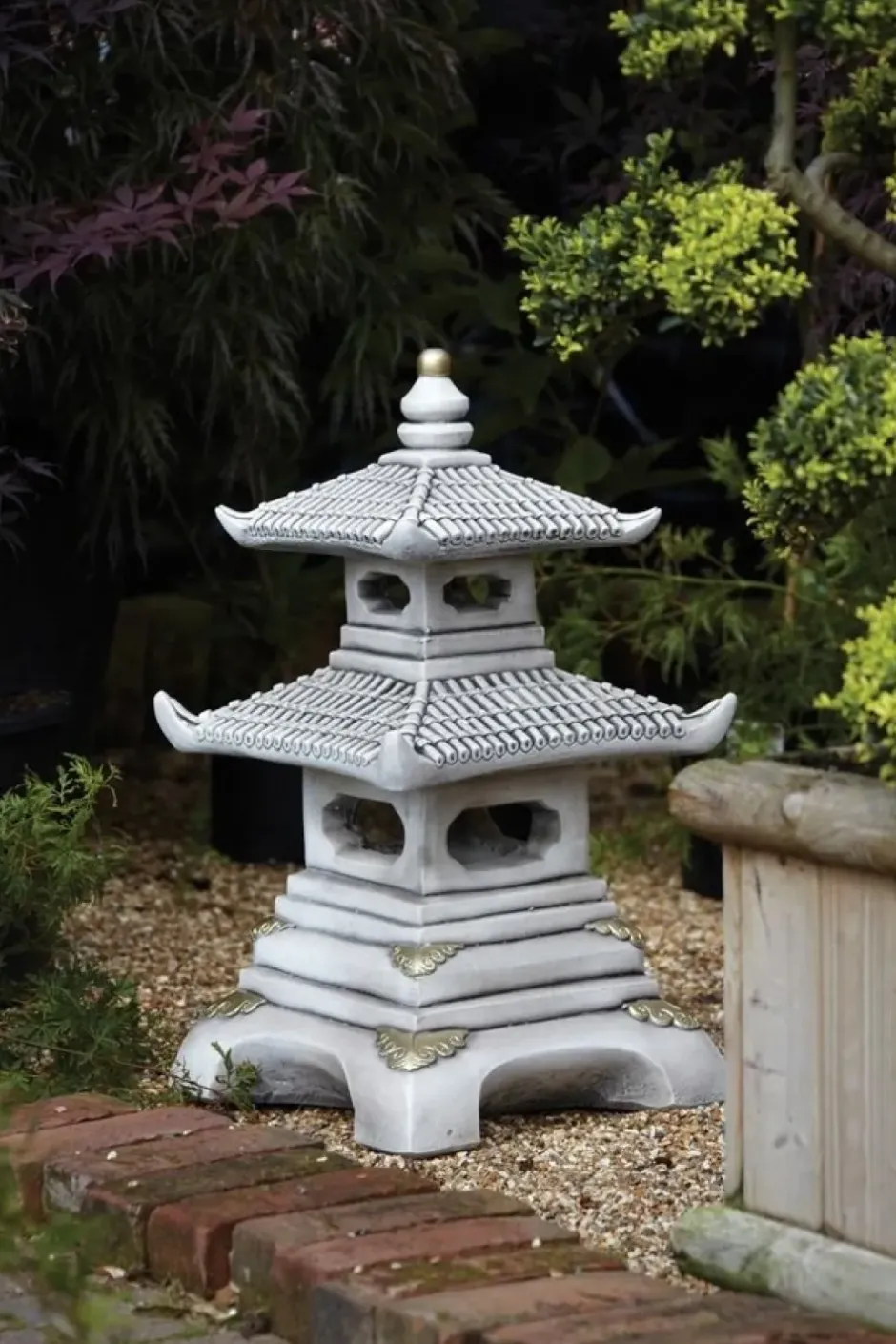 Statues & Sculptures Pagodas^Two Tier Japanese Pagoda Stone Garden Ornament