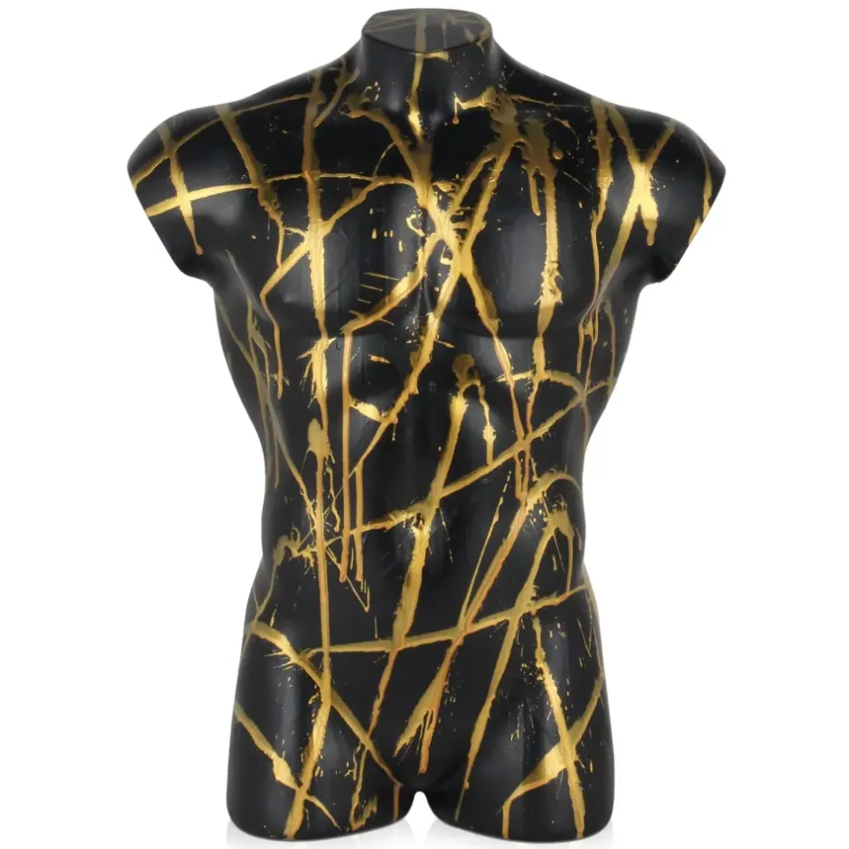Statues & Sculptures Figurative|Table Top^Valiant Torso 50cm Black Resin Indoor Sculpture