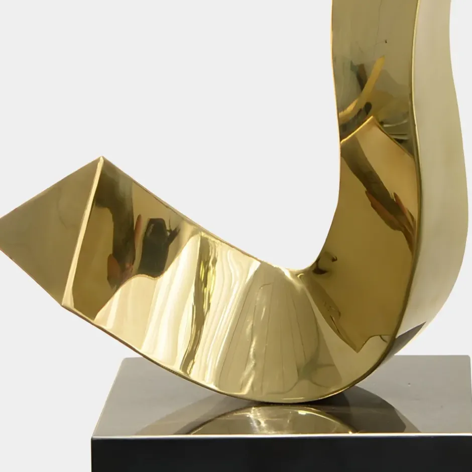Statues & Sculptures Table Top|Abstract^Vivid Edge 65cm Gold Metal Indoor Sculpture