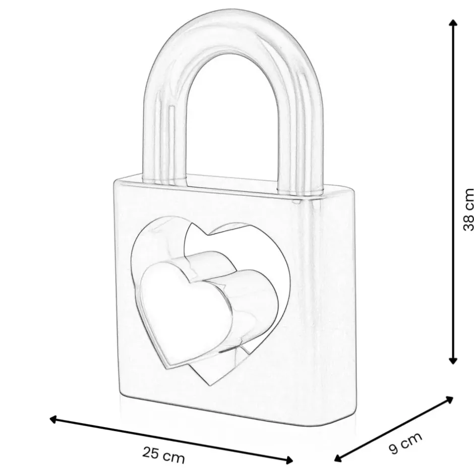 Statues & Sculptures Table Top|Contemporary^Wealth Padlock 38cm Gold Resin Indoor Sculpture