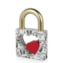 Statues & Sculptures Table Top|Contemporary^Wealth Padlock 28cm Gold Resin Indoor Sculpture