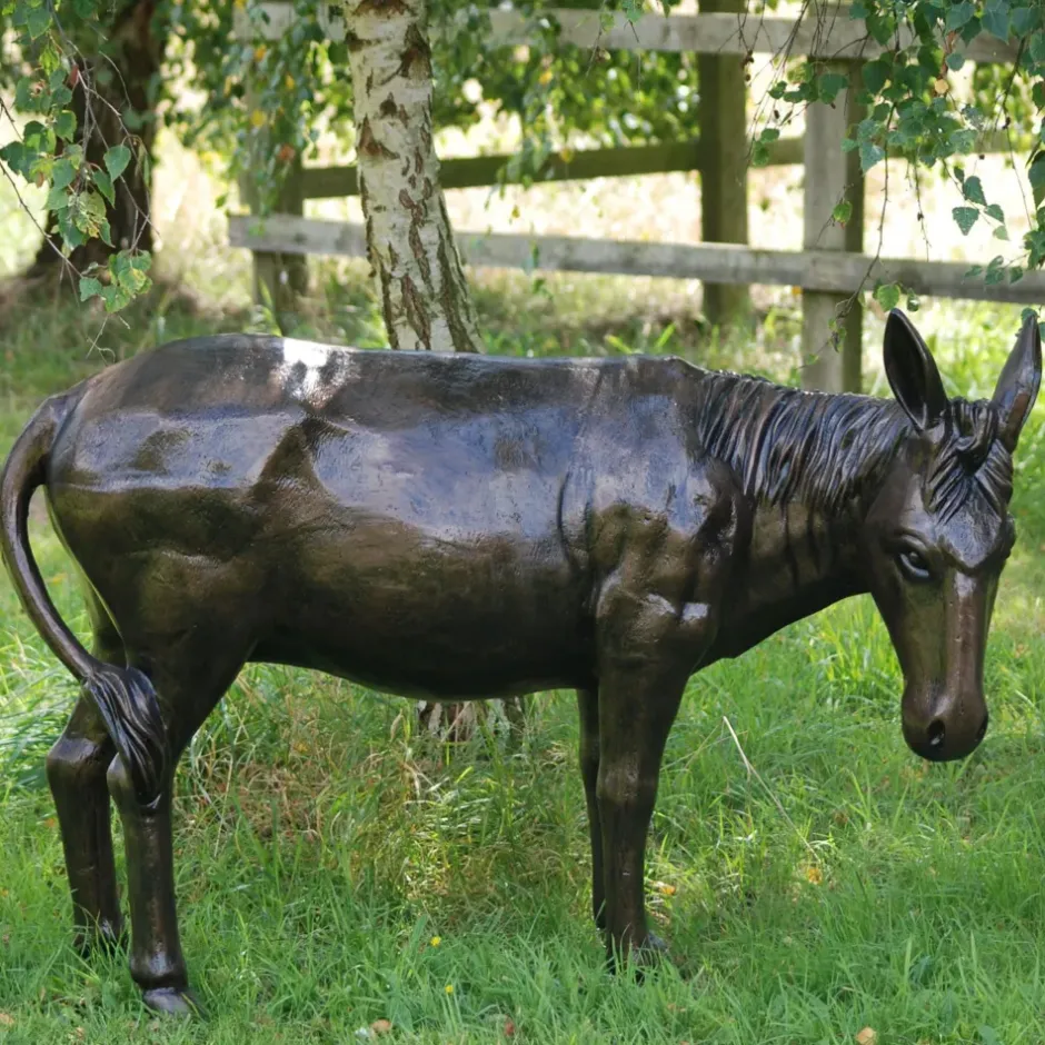 Statues & Sculptures Farm^Wild Donkey Bronze Metal Garden Statue