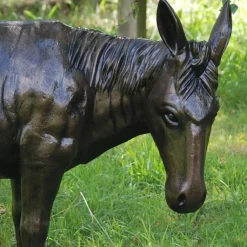 Statues & Sculptures Farm^Wild Donkey Bronze Metal Garden Statue