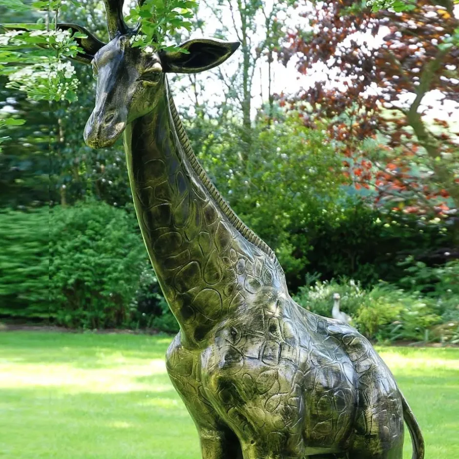 Statues & Sculptures Wildlife|Modern^Wild Giraffe 205cm Bronze Metal Garden Statue