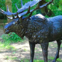 Statues & Sculptures Stags & Deers^Wild Moose Life-Size Bronze Metal Garden Statue
