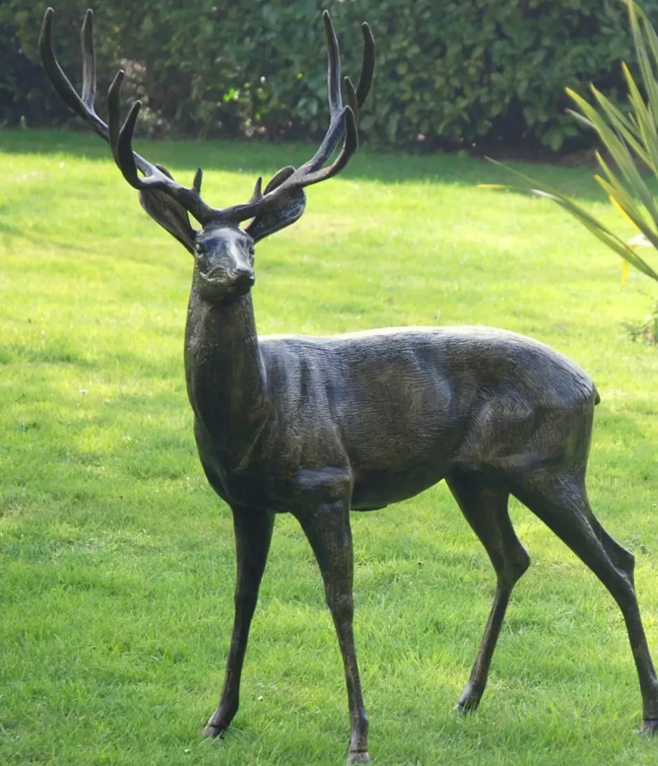 Statues & Sculptures Stags & Deers^Wild Stag & Doe Life-Size Bronze Garden Statues