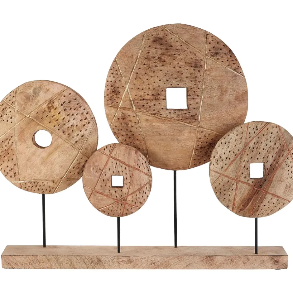 Statues & Sculptures Table Top|Abstract^Woodland Disc 52cm Wood Indoor Sculpture
