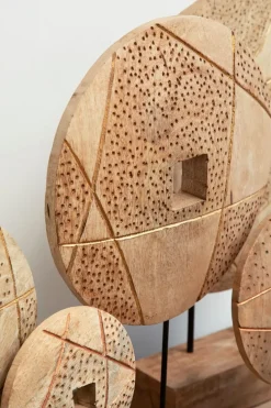 Statues & Sculptures Table Top|Abstract^Woodland Disc 52cm Wood Indoor Sculpture