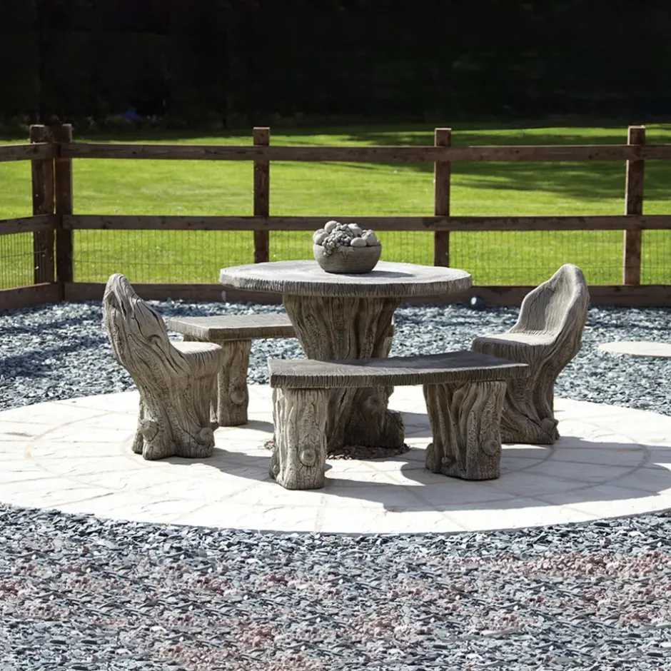 Statues & Sculptures Stone Benches^Woodlands Stone Benches & Table Patio Garden Furniture Set