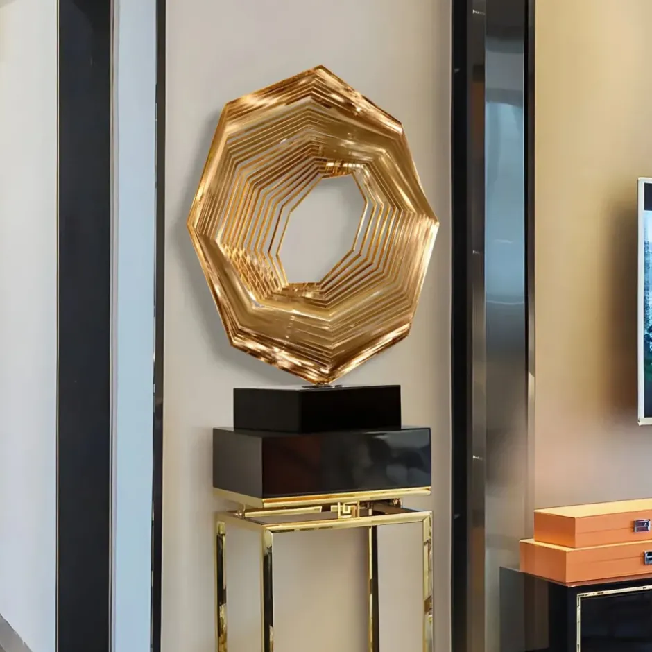 Statues & Sculptures Table Top|Abstract^Xenon Grid 70cm Copper Metal Indoor Sculpture